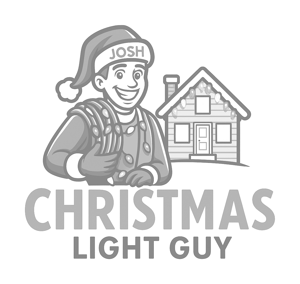 the christmas light guy logo upscaled transparent light greyscale